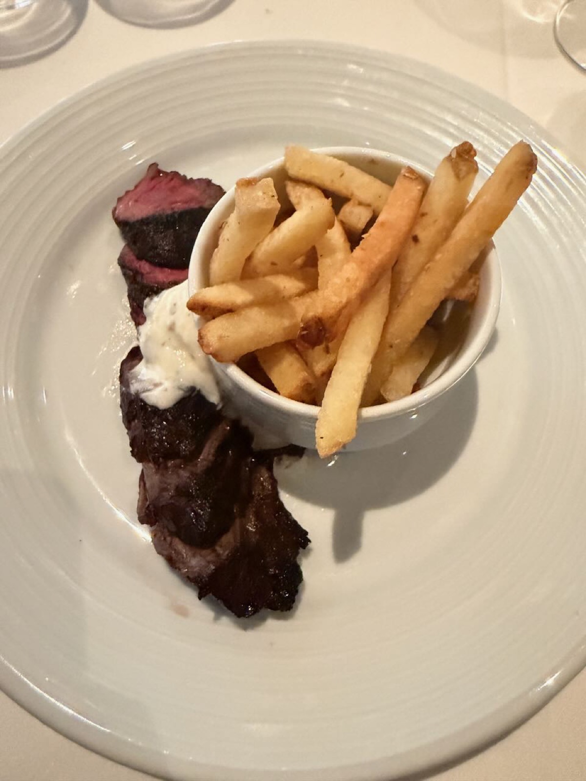 Hanger steak frites at Council Oak