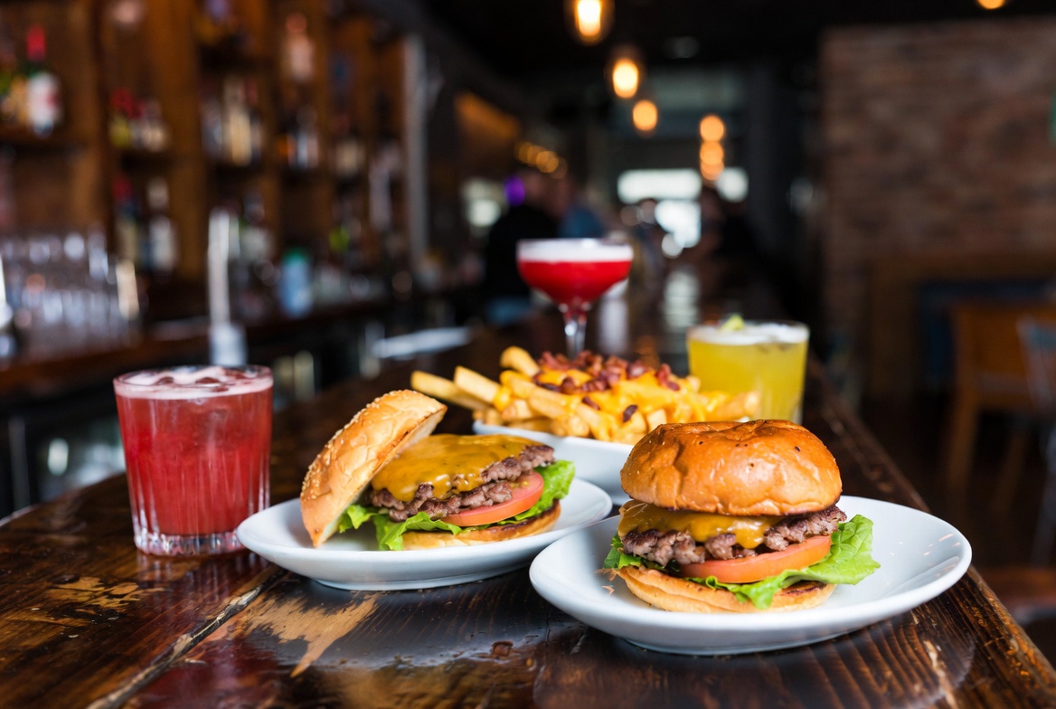 Juicy burgers and loaded fries at The Green Room