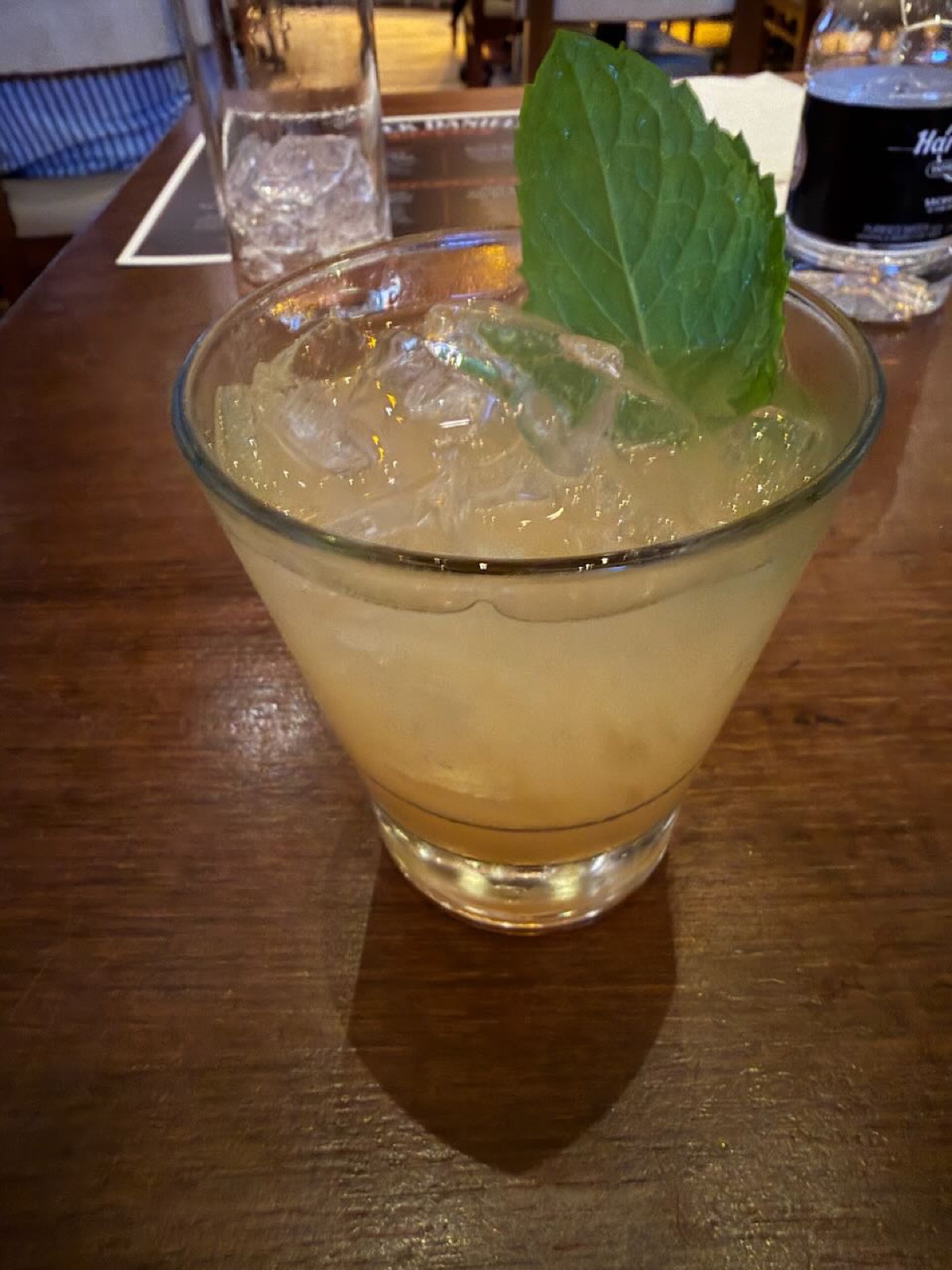 Honey Smash cocktail with mint